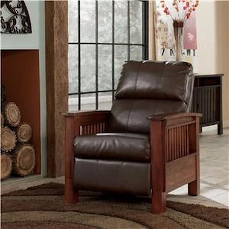 High Leg Recliner with Mission Style Arms